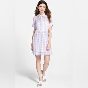 Sister Jane Daydream Purple Gingham Short Sleeve Babydoll Dress Size Medium